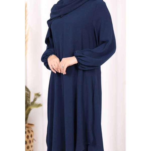 Verevli Tunik, Pantolon Takım Şal  HEDİYE   3937 Lacivert