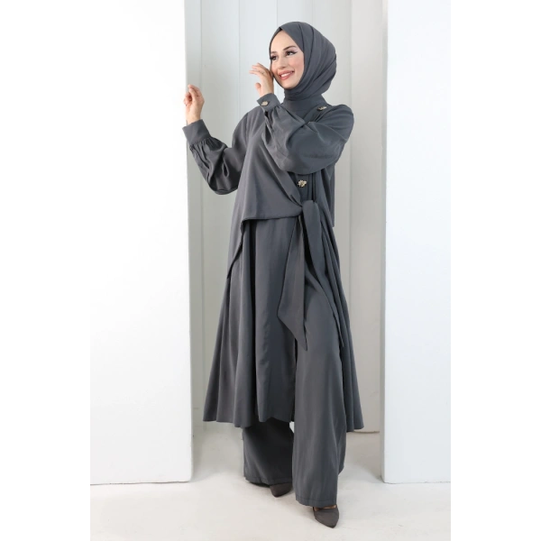 Yandan Bağlamalı İkili Takım 8019 Füme