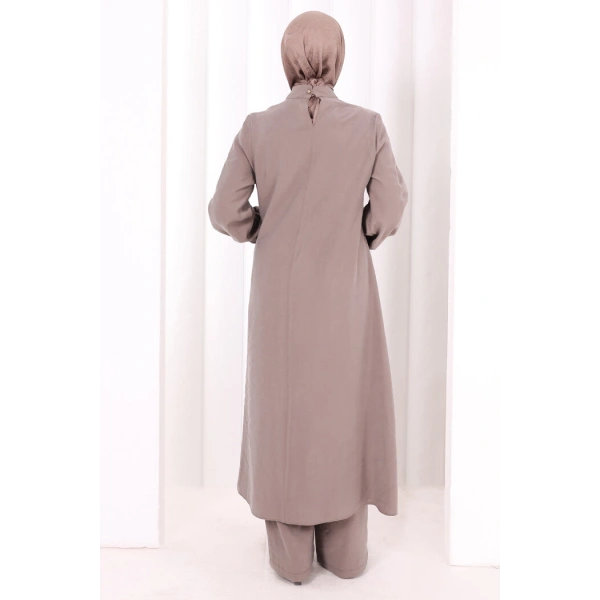 Yandan Bağlamalı İkili Takım 8019 Vizon