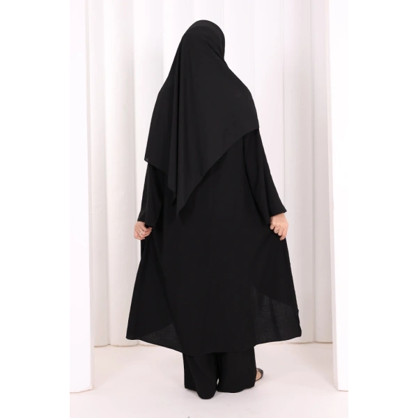 Yandan Bağlamalı Tunik Pantolon Takım 8008 Siyah
