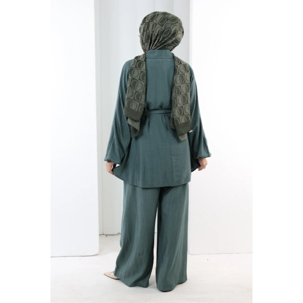 Yarasakol Düğmeli Takım 8705 Mint