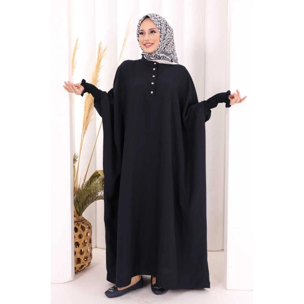 Yarasakollu Elbise 6077 Lacivert