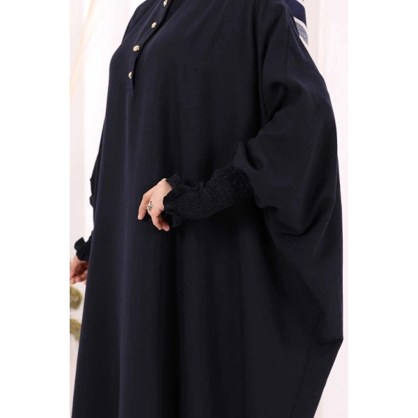 Yarasakollu Elbise 6077 Lacivert