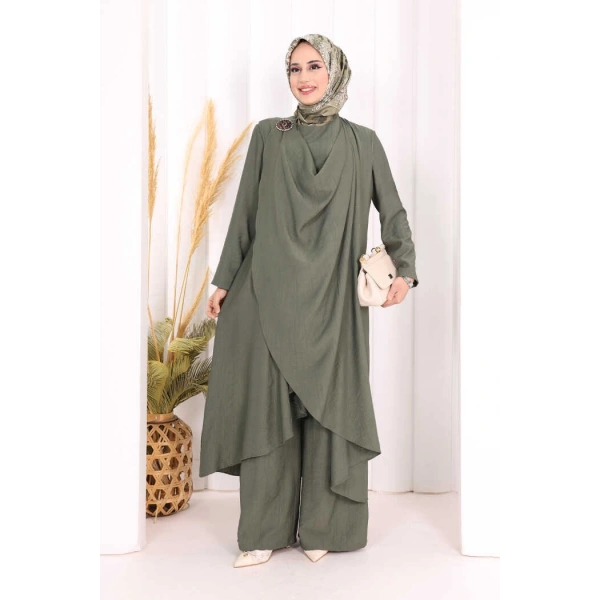 Yelekli Pantolon Takım 8012 Haki