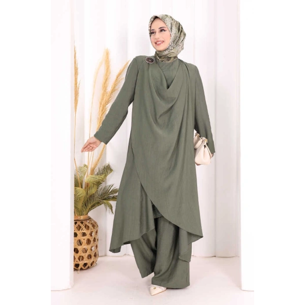 Yelekli Pantolon Takım 8012 Haki