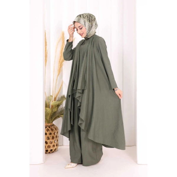 Yelekli Pantolon Takım 8012 Haki