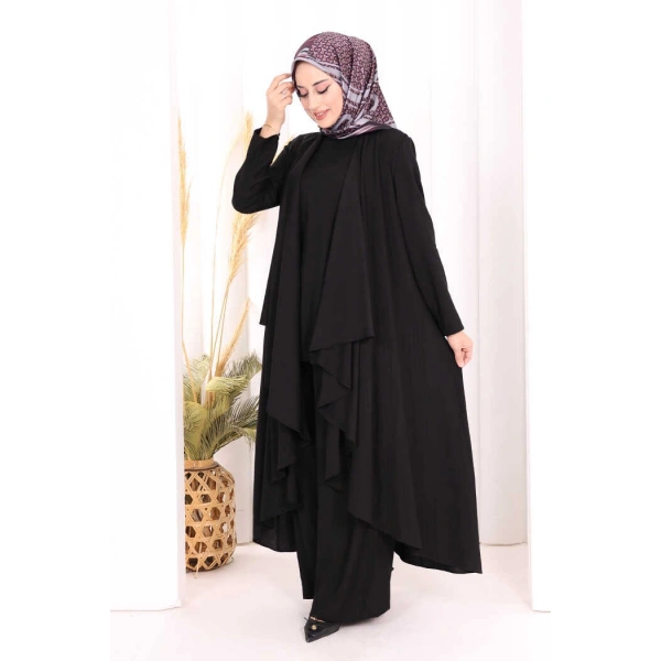 Yelekli Pantolon Takım 8012 Siyah