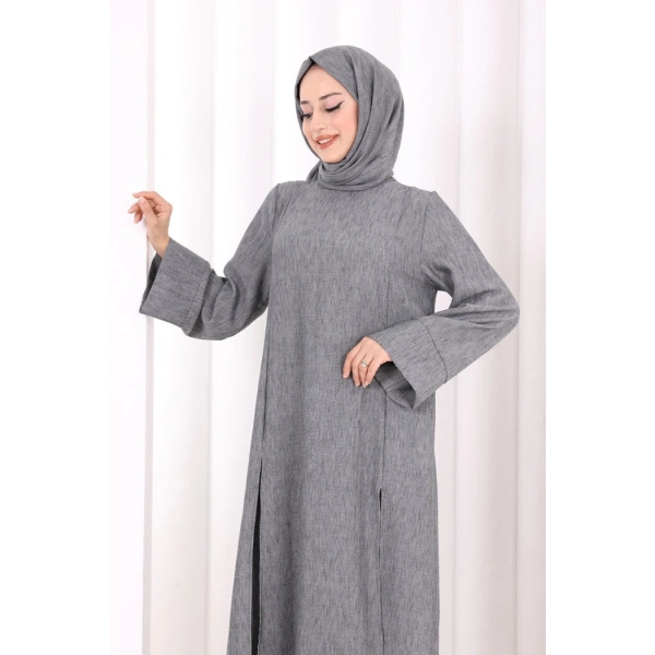 Yırtmaçlı Tunik Üçlü Takım 8035 Füme