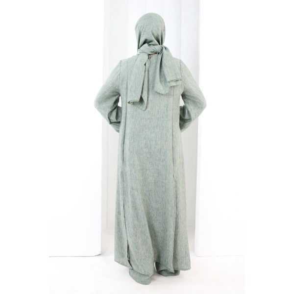 Yırtmaçlı Tunik Üçlü Takım 8035 Haki