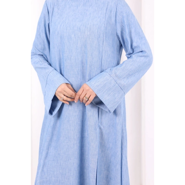 Yırtmaçlı Tunik Üçlü Takım 8035 Mavi