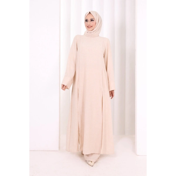 Yırtmaçlı Tunik Üçlü Takım 8035 Taş