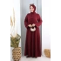 Bağlama Detaylı Elbise 7009 Bordo