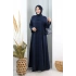 Bağlama Detaylı Elbise 7009 Lacivert