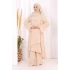 Biyeli Uzun Tunik Pantolon Takım 8005 Taş