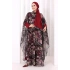 Desenli Şallı Elbise 6076 Siyah
