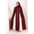 Dubai Biyeli Fermuarlı Ferace 7050 Mürdüm