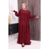 Dubai Katlı Salaş Elbise 6023 Bordo