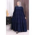 Dubai Katlı Salaş Elbise 6023 Lacivert