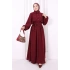 Düğme Detaylı Elbise 6097 Bordo