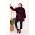 Düğmeli Kaban 70059 Mor