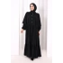 Düğmeli Pelerinli Elbise 6080 Siyah