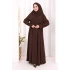 Eşarplı Elbise 6059 Kahverengi