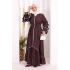 Fırfır Detaylı Abaya 6078 Bordo
