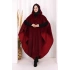 Foks Kumaş Kapşonlu Panço 70130 Bordo