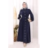 Gold Düğmeli Elbise 7065 Lacivert
