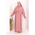 Kendinden Şallı Namaz Elbisesi 8007 Pudra