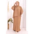 Kendinden Şallı Namaz Elbisesi 8007 Taba