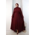 Kristal Taşlı Şallı Abaya 9205 Bordo
