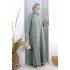 Papatya Dantelli Abaya Elbise 7097 Haki