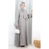 Papatya Dantelli Abaya Elbise 7097 Kahverengi