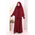 Peçeli Cilbab Model Elbise 6063 Bordo