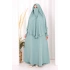 Peçeli Cilbab Model Elbise 6063 Mint