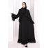 Şallı Fırfırlı Elbise 6085 Siyah