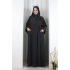 Süs Dikişli Şallı Elbise 7015 Füme