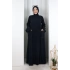 Süs Dikişli Şallı Elbise 7015 Lacivert