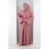 Taş Detaylı Şallı Abaya 7096 Pudra