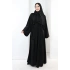 Taş Detaylı Şallı Abaya 7096 Siyah