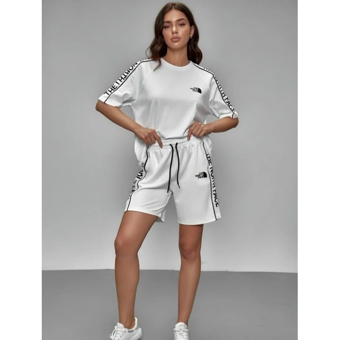 Beyaz Nf Oversize Unisex Şortlu Takım
