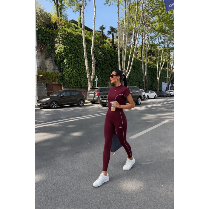 Bordo Alo Arabiyeli Taytlı Takım