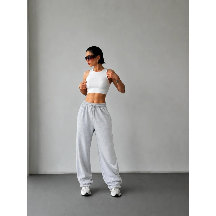 Gri Nk Stoperli Oversize Unisex Eşofman
