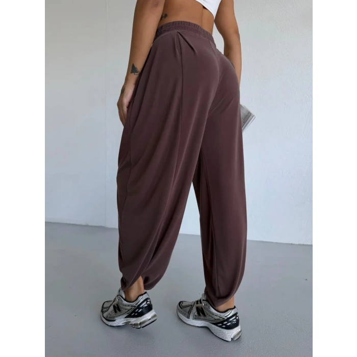 Kahve Oysho Modal Kumaş Şalvar Pantolon