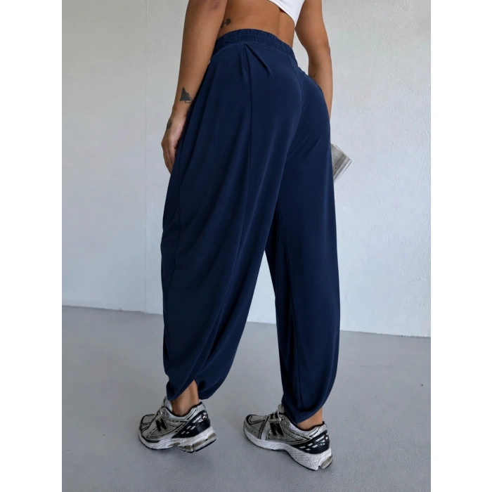 Lacivert Oysho Modal Kumaş Şalvar Pantolon