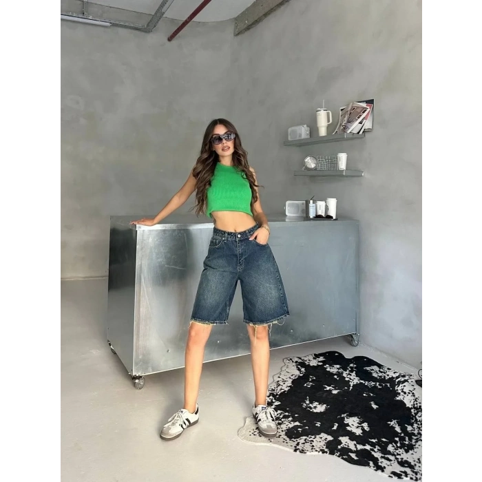 Lacivert Street One Baggy Kot Şort