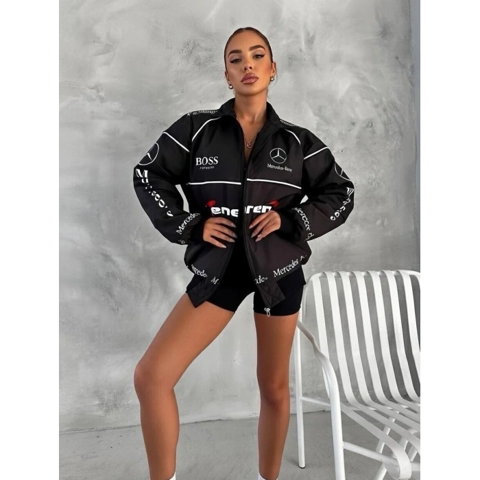 Mercedes İçi Astarlı Unisex Bomber Ceket