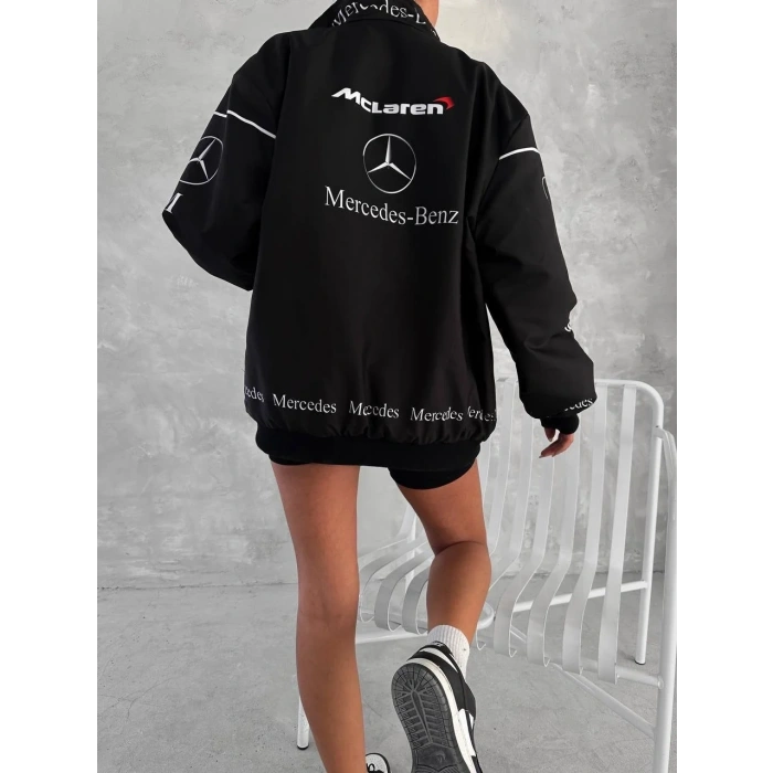 Mercedes İçi Astarlı Unisex Bomber Ceket