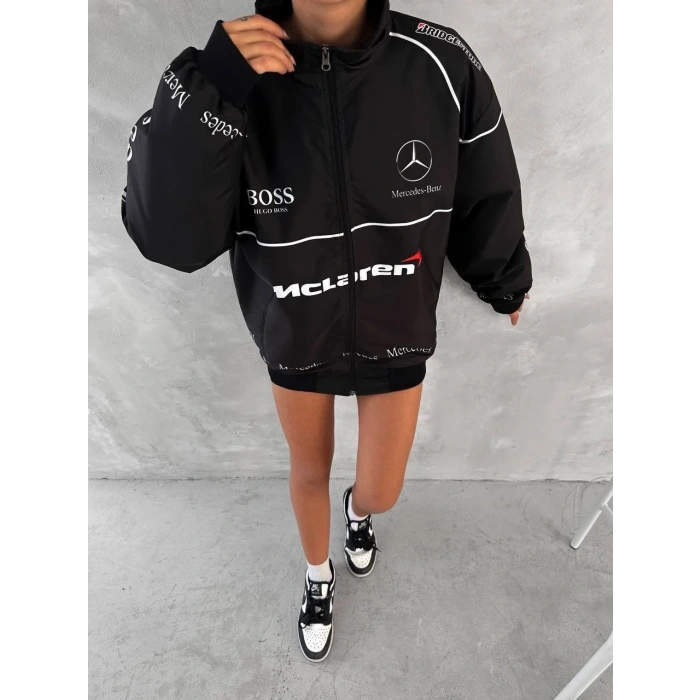 Mercedes İçi Astarlı Unisex Bomber Ceket